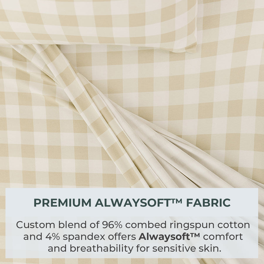 Twin sheets (3 Piece) -  Gingham Khaki