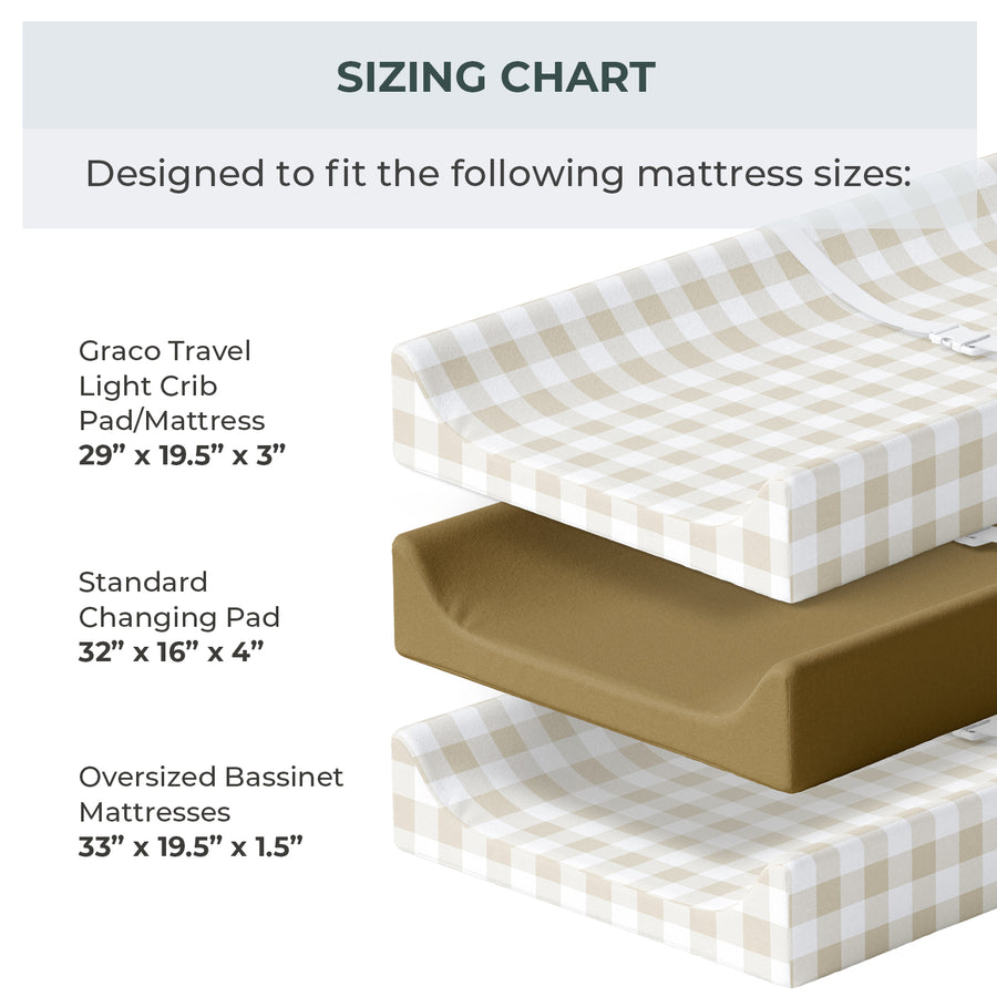 Changing Pad Covers - Gingham Khaki