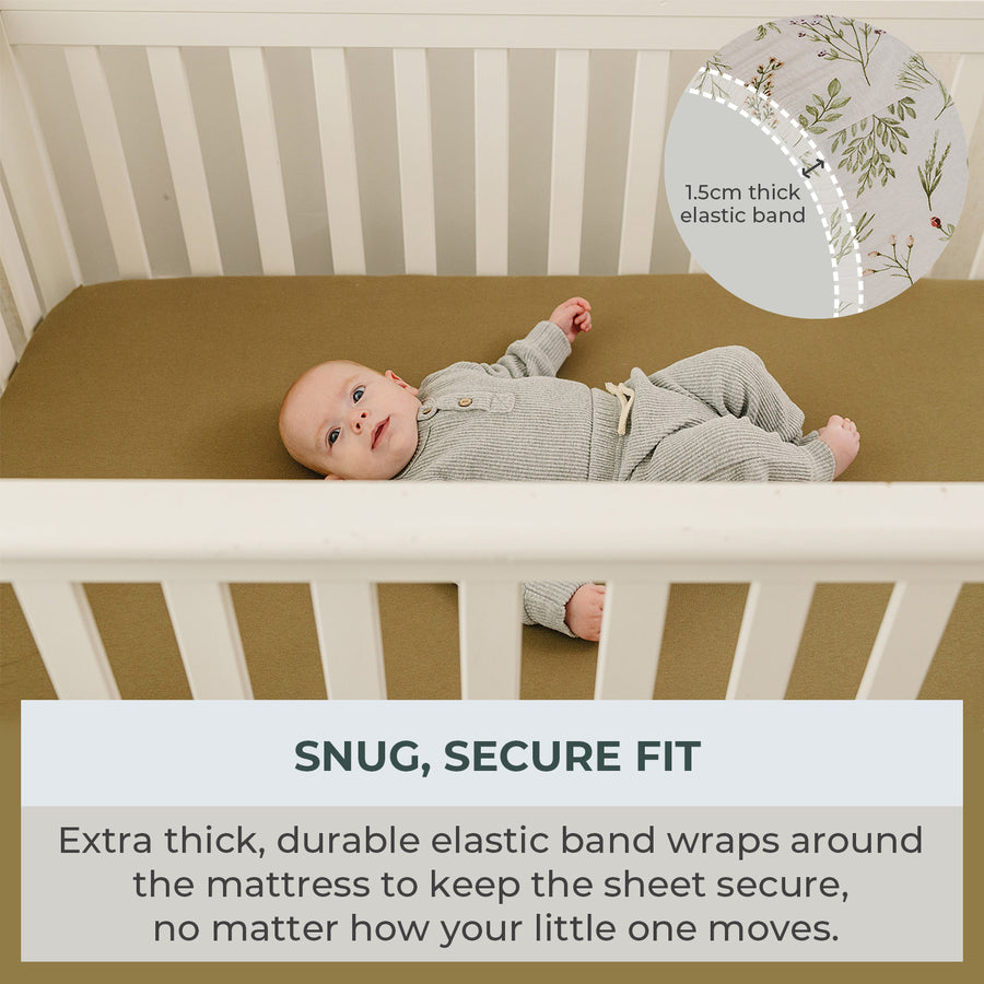 Crib sheets - Gingham Khaki