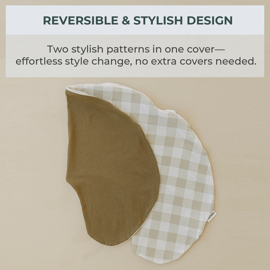 Nursing Pillow Cover -  Gingham Khaki