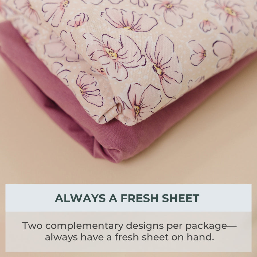 Playard / Mini Crib sheets - Blossom