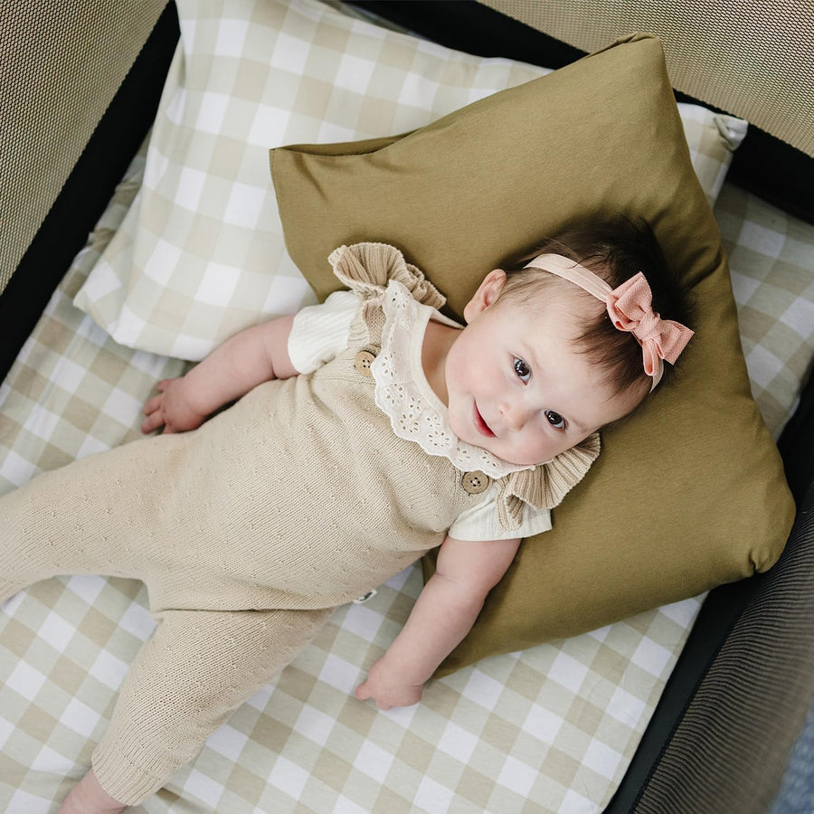 Toddler Pillowcase - Gingham Khaki