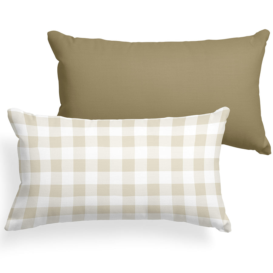 Toddler Pillowcase - Gingham Khaki