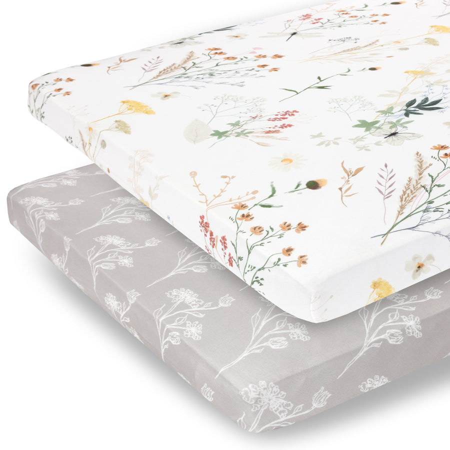 Playard / Mini Crib sheets - Wildflower