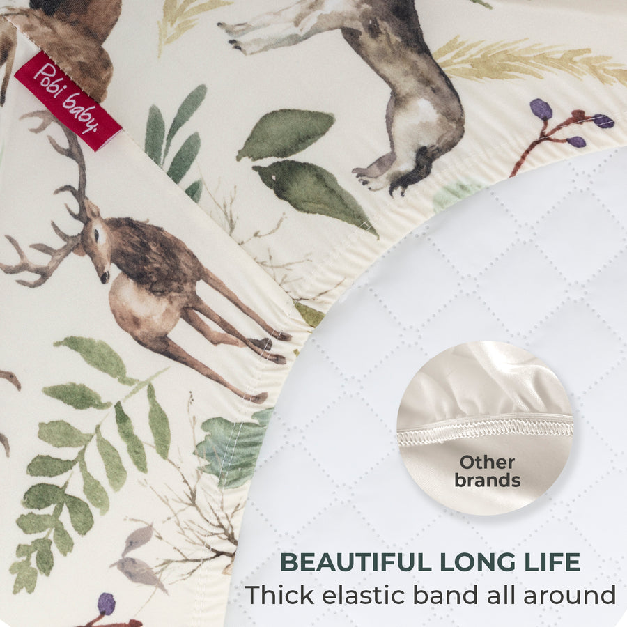 Crib sheet Single - Wildlife Brown