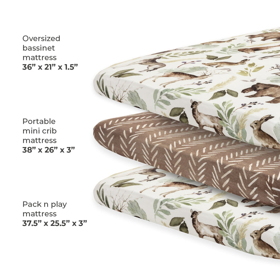 Playard / Mini Crib sheets - Wildlife