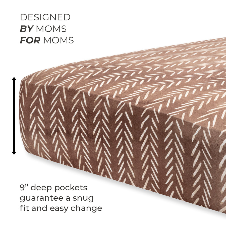 Crib sheet Single - Wildlife Brown